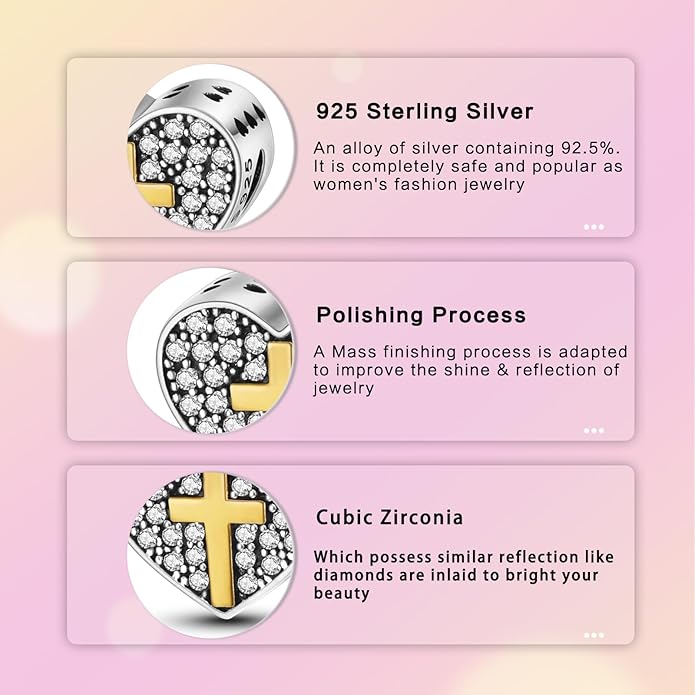 Hamsa Hand Dragon Bible Cross Prayer Charm 925 Sterling Silver Charms Fits Women's Charm Bracelet and Necklace Bead Charms Jewelry Gifts for Sister Friend
