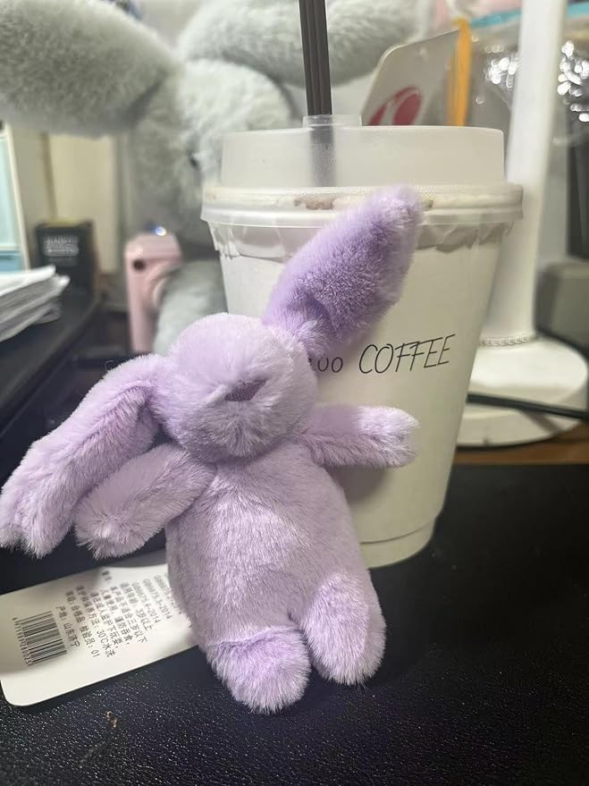 Cute Bunny Plush Keychain, 3.5" Inch Bag Charms for Handbags Backpack Purse Pendant Gift for Women
