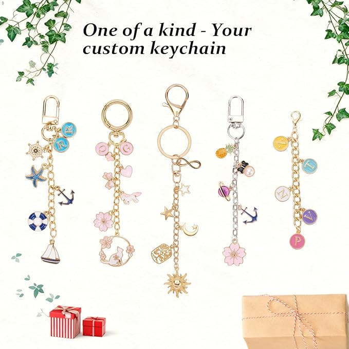 533 Pcs Charms Lip Gloss Keychain Making Kit,Including Key Clips, Lobster Claw Keychains, Extension Chains, Jewelry Pliers, and Bag Charm kit, Suitable for Jewelry Making,Christmas gift for women