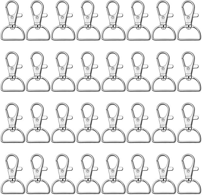 Key Chain Clip Hook, Anezus D Ring Clip Keychain Lanyard Swivel Snap Hooks Clip on Key Ring for Crafts and Purse Hardware (3/4 inch)