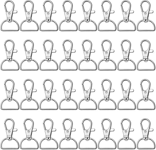 Key Chain Clip Hook, Anezus D Ring Clip Keychain Lanyard Swivel Snap Hooks Clip on Key Ring for Crafts and Purse Hardware (3/4 inch)