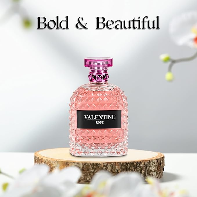 A CENTER Perfume Set for Women - 3PCS Floral Long Lating Fragrance with Jasmine, Rose & Lily of the Valley | 3.4 Fl Oz Each Women Cologne Gift Set (Valentine Milano/Valuable/Valentine Pink)