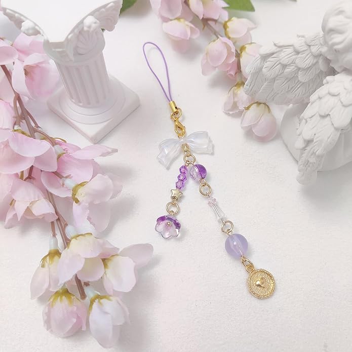1-4PCS Cute Phone Charms Aesthetic Y2K Cell Phone Charms Strap Pink Strawberry Butterfly Star PhoneCharm Y2K Accessories for Bag Keychain Airpods Camera Pendants Decor