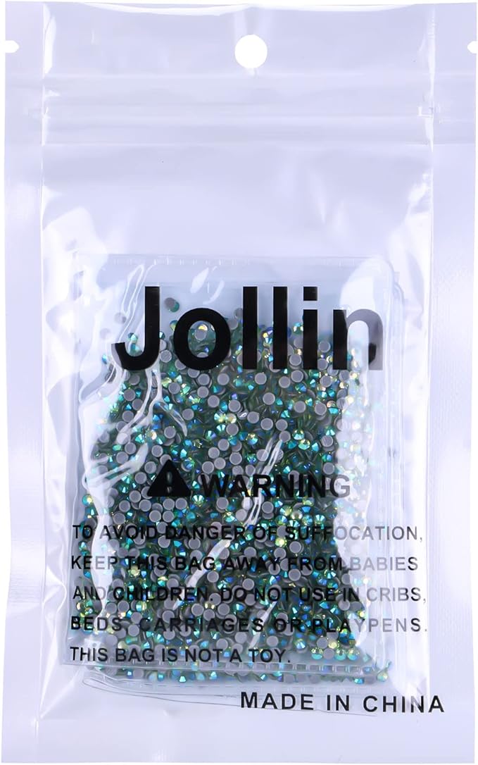 Hot Fix Crystal Flatback Rhinestones Glass Diamantes Gems 2.4mm(8ss 2880pcs, Light Green AB)