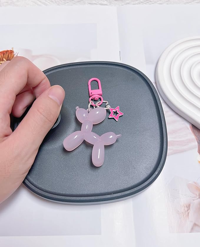 LAEKOU Star Balloon Dog Keychain for Women, Cute Y2K Key Chain Accessories, Aesthetic Charms for Bag Backpack