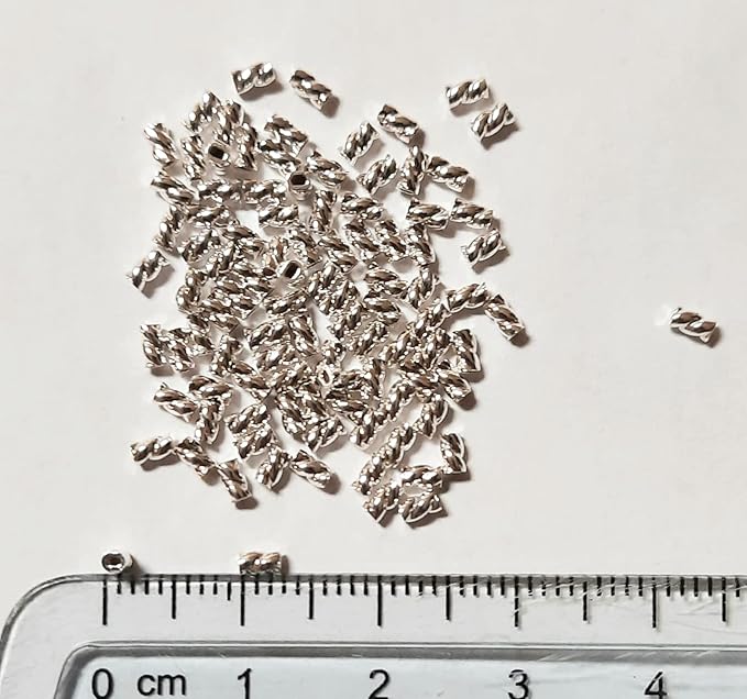 100pcs 925 Sterling Silver Twist Tube Crimp Beads, 3 X 1.5MM, by CRAFT WIRE
