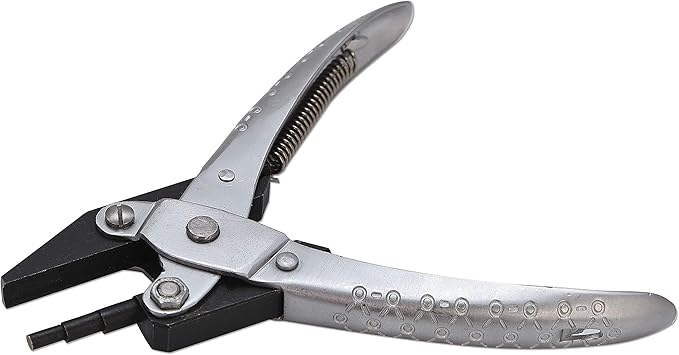 The Beadsmith 3-Step Round and Concave Nose Parallel Plier, Loops 3, 4, 5mm, 5.5 inches (140mm), Steel Tool for Jewelry Making, with Spring