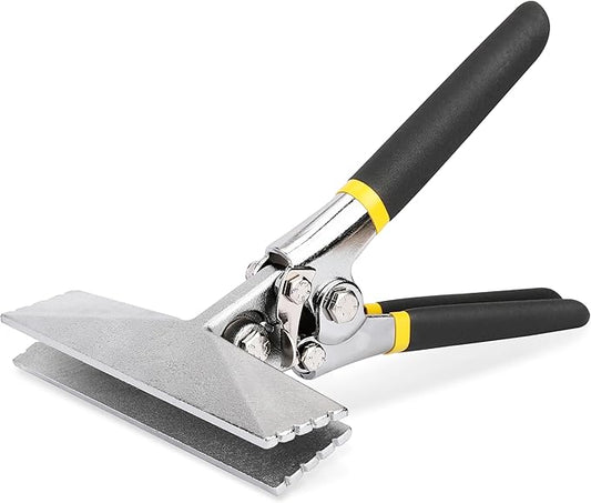 HURRICANE Sheet Metal Hand Seamer, 6 Inch Straight Jaw Sheet Bender Tools for Flattening Metal, Bending Pliers with Double Dipped Cushion Handle, Grip Strength and Versatility