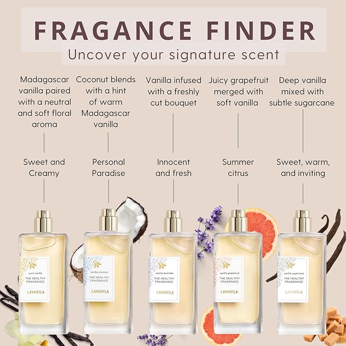 Lavanila Vanilla Grapefruit Perfume for Women, 0.32 oz Roller - Citrus, Warm Cedarwood & Soft Vanilla, The Healthy Fragrance, Clean and Natural