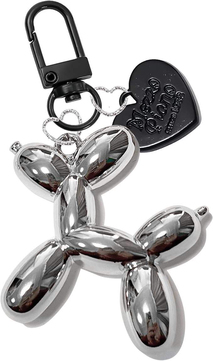 LAEKOU Jelly Balloon Dog Design Keychain for Women, Cute Girls Key Chain, Bag Charms Accessories for Car Purse Backpack