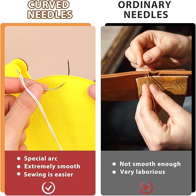 Curved Needles 2'' / 2.5'' / 3 ''/ 3.5 '' C Type Weaving Sewing Needles Hand Sewing Leather Needles Upholstery Carpet Leather Canvas Repair Weaving Needles