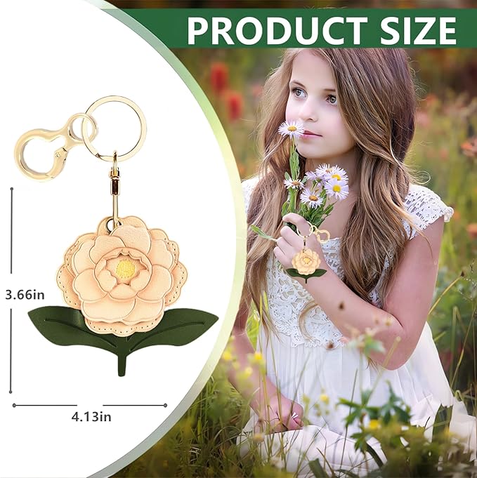 Leather Keychain Holder Case Compatible with AirTag,Cute Protective Apple Air Tag Cover with Keychain Ring,Anti-Scratch Finder GPS Tracker Case for Wallet Keys,Bag,Pets(Figure 1)