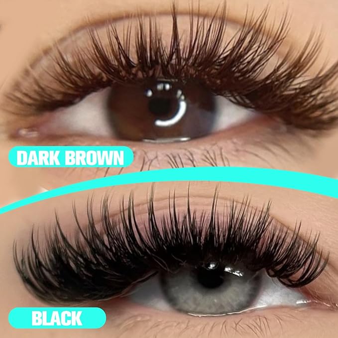 VAVALASH Colored Lash Extensions Dark Brown Eyelash Extensions 0.03 0.05 0.07 0.15 Volume Lash Extension 13-20mm Mixed Lashes C D Curl Premium color Lashes Extension(Dark Brown-0.03-C-13-20mm)