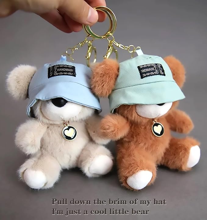 Cute Key Chain Plush Bear Bag Charm Teddy Bear Keychain Gift For Handbag,Purse, Backpack, Car Keys