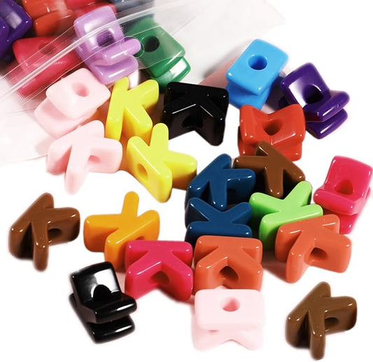 40 PCS Letter Beads 3D Acrylic 21mm x 15mm K Loose for Jewelry Making Key Chains Bracelet Necklaces Keychain Phone Bag Chain (Mixed Color K)