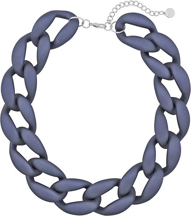 Firstmeet Chunky Acrylic Necklace Smooth Chain Link Cool Statement Choker Cuban Style Jewelry Gift for Women