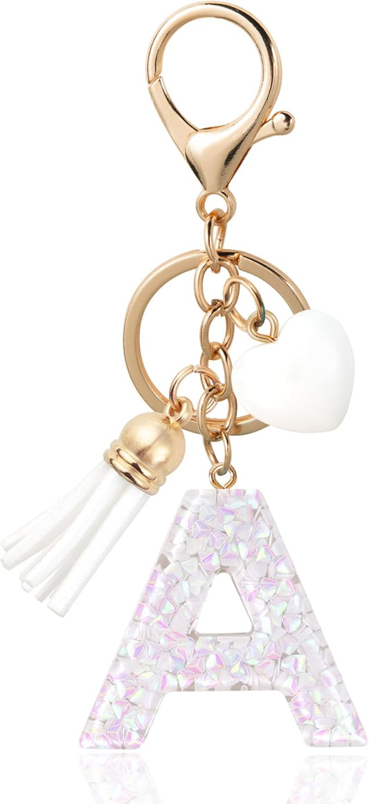 Alphabet Initial Letter Keychain Cute Heart Resin - Letter Keychain for Backpack Charms - Initial Keychains for Women