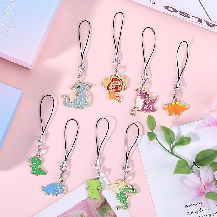 BEEFLYING Cute Charms for Mobile, Kawaii Charms Straps Aesthetic Y2K Cell Phone Pendants Accessories for Phone Bag Keychain Airpods Camera Wallet Decor