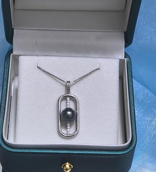 NONNYL Gifts for Women Wife-Tahitian Black Pearl-Necklace-Gift for Wife Wedding Birthday Anniversary Jewelry-Mom Girlfriend Her Mothers Day Gifts for Mom Women Valentines Day Christmas Day Gifts