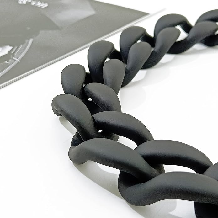 Firstmeet Chunky Acrylic Necklace Smooth Chain Link Cool Statement Choker Cuban Style Jewelry Gift for Women
