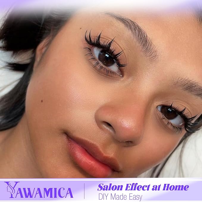 Yawamica Manga Lash Clusters Spiky Eyelash Clusters Wispy Lash Extensions 10-16mm Fairy Individual Lashes C Curl DIY Anime Lashes for Cosplay & Daily Wear