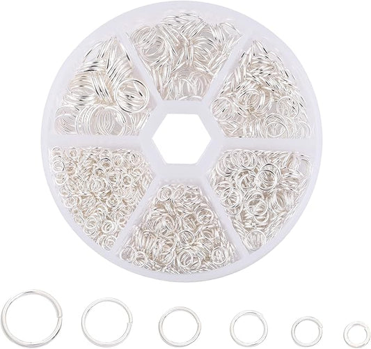 Silver Jump Rings for Jewelry Making Supplies Open Jump Rings 4mm 5mm 6mm 7mm 8mm 10mm Jump Ring for DIY Bracelet Earrings Necklace Jewelry Findings Connectors O Rings Jump Ring