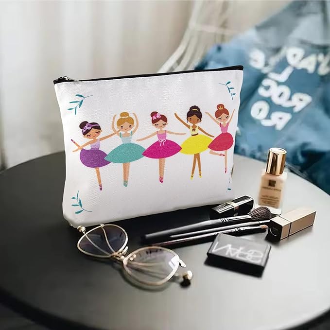 Dance Bag,Ballerina Makeup Bag,Cute Ballet Bag for Girls,Dance Recital Gifts for Girls,Women,Small Cosmetic Pouch for Ballet Dancer， Dancer Makeup Bag for Purse