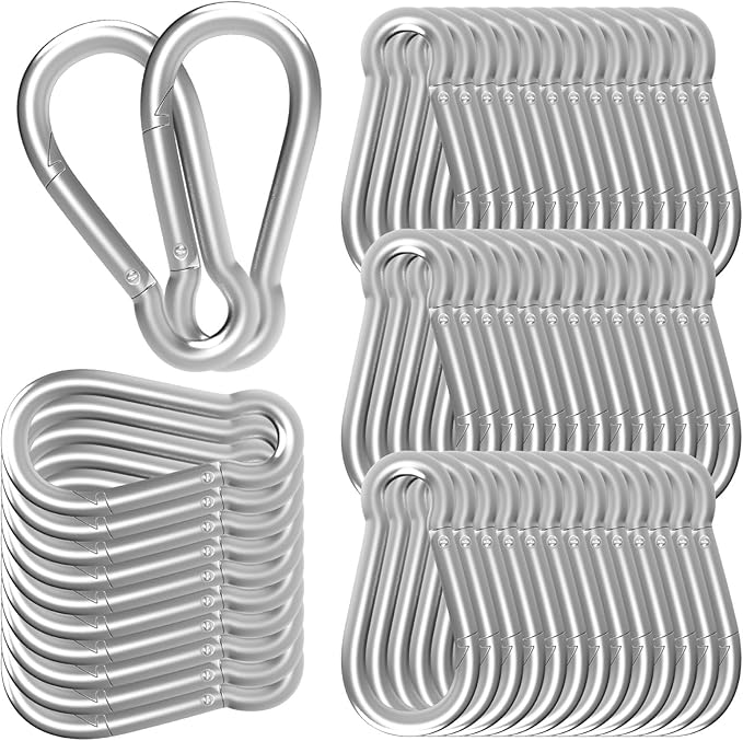 Carabiners Clip Spring Snap Hook,Heavy Duty Galvanized Steel Carabiner,Safety Quick Links Snap Hooks,Spring Clips for Swing Hammock Camping Keychain Outdoor