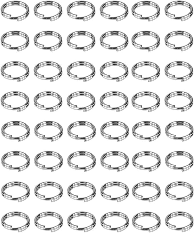 200 Pieces 6mm Metal Split Rings Nickel Plated Small Key Chain Ring Part for Ornament Crafts, Silver
