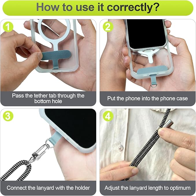 Phone Lanyard & Phone Wrist Strap, 3 in 1 Adjustable Anti Theft Phone Strap for Travel Hiking Cycling Climbing