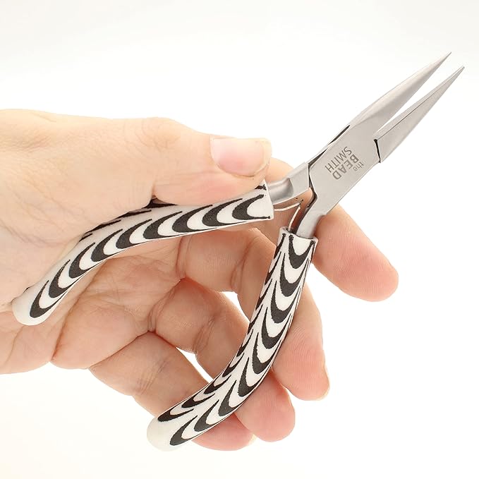 The Beadsmith Chain Nose Pliers – Zebra Print Line – 5 inches (127mm) – Comfortable Handle with Double Leaf Springs – Jewelry Making Tool for Creating Bracelets, Earrings and Necklaces