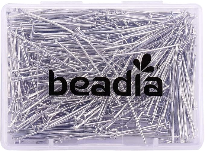 Head Pins Platinum for DIY Jewelry Making 40mm 200pcs