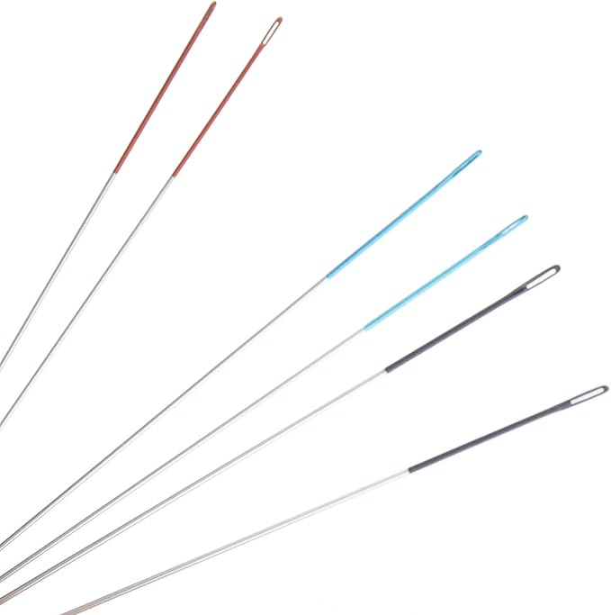 The Beadsmith ColorEYES Beading Needles, 6pc Assortment, 2 ea - Size 10,11 & 12, Colored Tips for Easy Identification, Use for Loom Weaving Bead Work, Off-Loom Stitch & Jewelry Making w/Seed Beads
