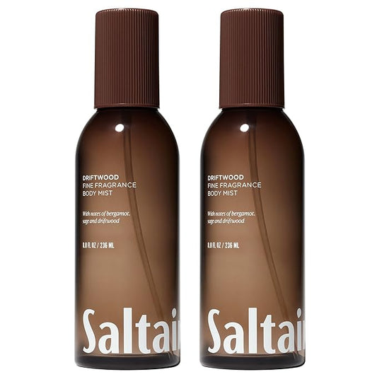 Saltair Body Mist 2 Pack – Fine Fragrance, Lightweight Body Spray Mist with Driftwood Scent. Long Lasting Perfume Mist – 2x 8oz Bottles