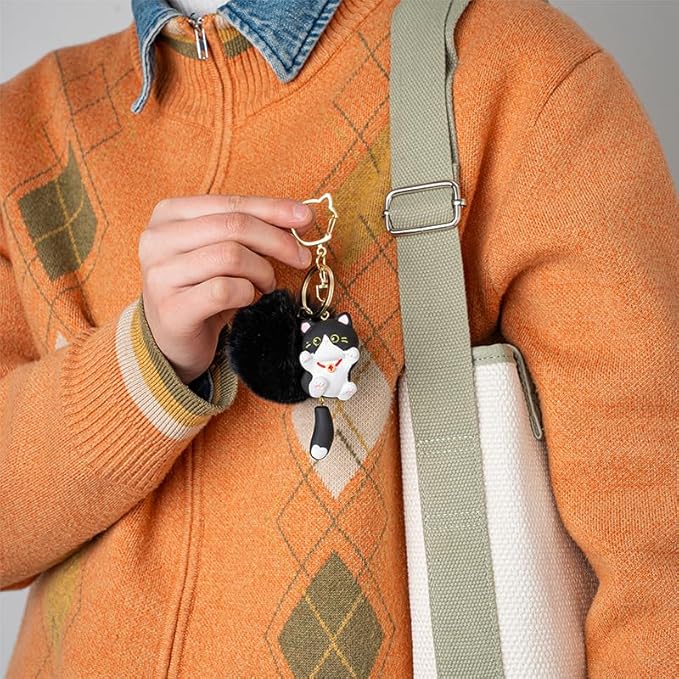 Cat Keychain bag charms for handbags Cute Keychains for Women Kawaii Cat Backpacks Accessories cat plush keychain