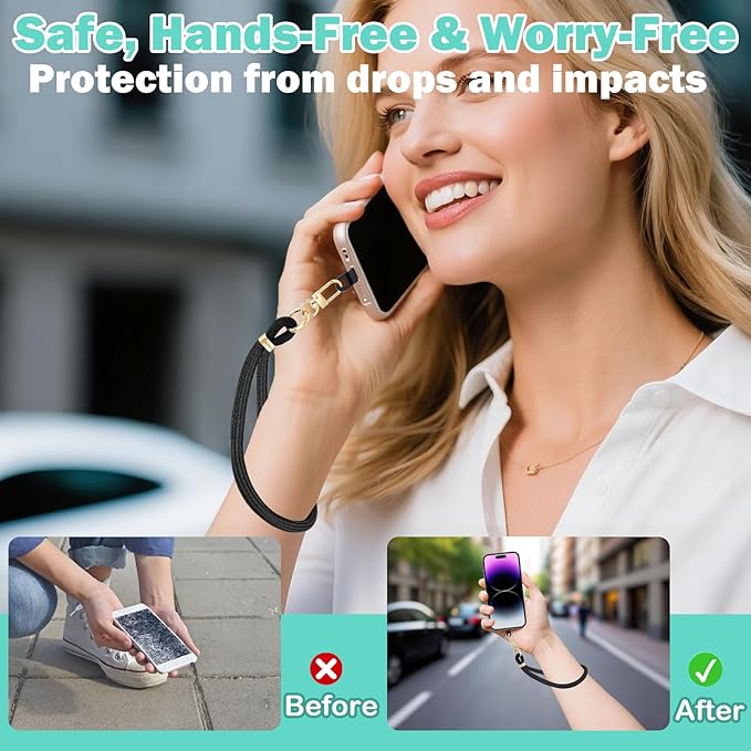 Phone Lanyard for Cellphone Case, Phone Wrist Strap for Case, With Lip Balm Holder Keychain Cap