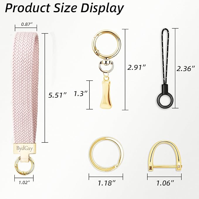 Stretchy Wristlet Initial Keychain, Key Chains Women Cute with Keyring, Llaveros para Mujer, Car Key Accessories