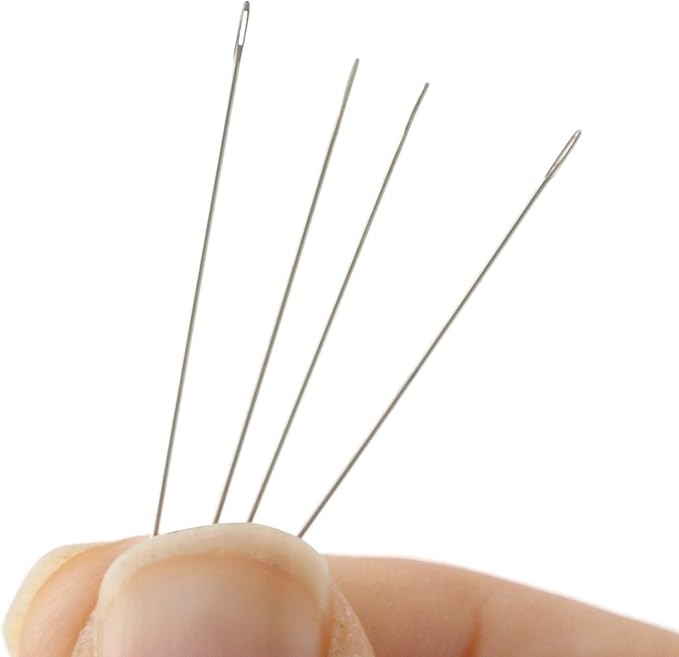 The Beadsmith English Beading Needles, Size 10, 4 Needles per Card, Made in England, Use for Loom Weaving Beadwork, Off-Loom Stitching and Jewelry Making with Seed Beads