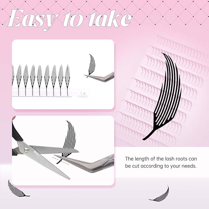 FADLASH Premade Anime Lashes Premade Spire Anime Lash Extensions 0.07 D Curl Volume Premade Lash Fans Manga Lashes Natural Look for Salon Use (0.07-D, 8-14mm)