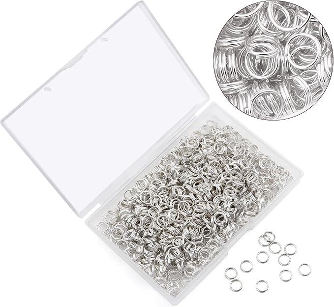 700Pcs Split Rings,Double Loop Jump Ring Sets Split Jump Rings for Jewelry Making,Small O Key Ring Earring Necklace Bracelet Connector for DIY Crafts Making Findings (Silver,6mm)