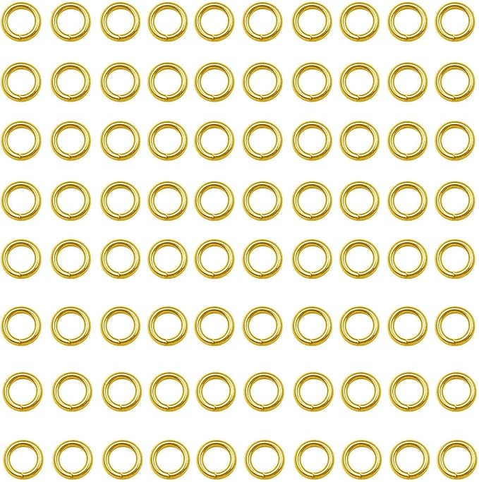 200 pcs Gold Plated Stainless Steel Split Rings Jump Rings Connector Rings for Jewelry Making Necklaces Bracelet Earrings Keychain DIY Craft (13298-Gold, 5mm)