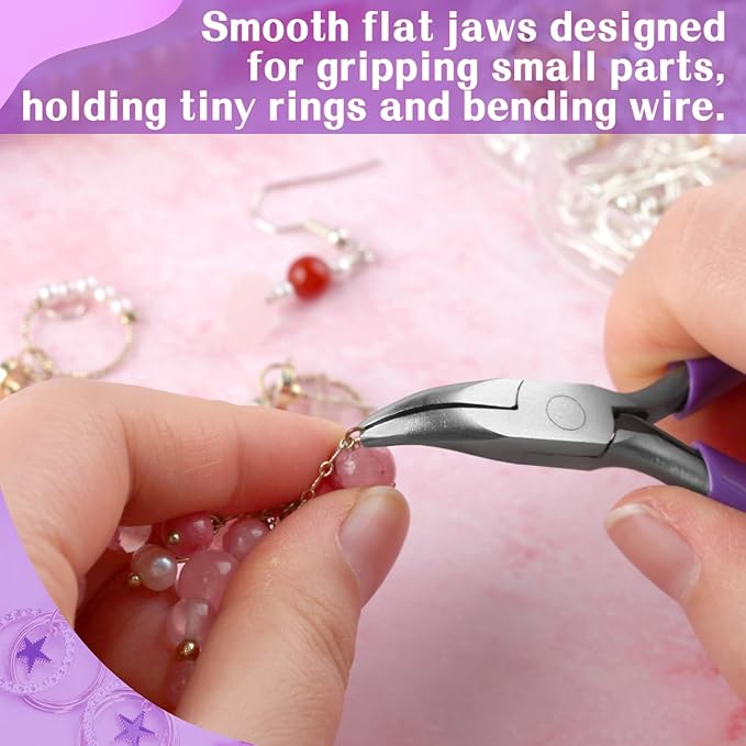 SPEEDWOX Mini Bent Nose Pliers - Jewelry Making Tools with Curved Small Pliers