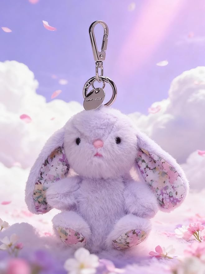 Rabbit Keychain for Backpack, Cute Keychain Bag Charms for Women