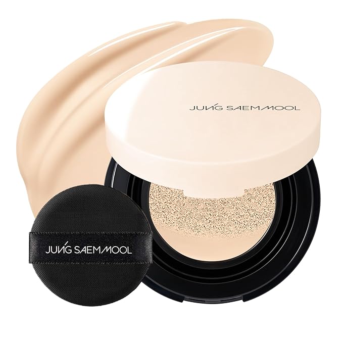 JUNG SAEM MOOL [ Mini ] Essential Skin Nuder Cushion Mini 17N Fair Light 0.17 Fl Oz, Natural Radiant Finish Cushion Foundation with Buildable Coverage, Lightweight Texture, Korean Foundation Makeup