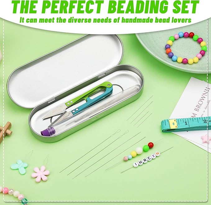 86 Pcs Beading Needle Set,6 Sizes Big Eye Seed Bead Needles,Long Straight Beading Needle,Twist Beading Needles,Flexible Needle for Beads for Jewelry Making