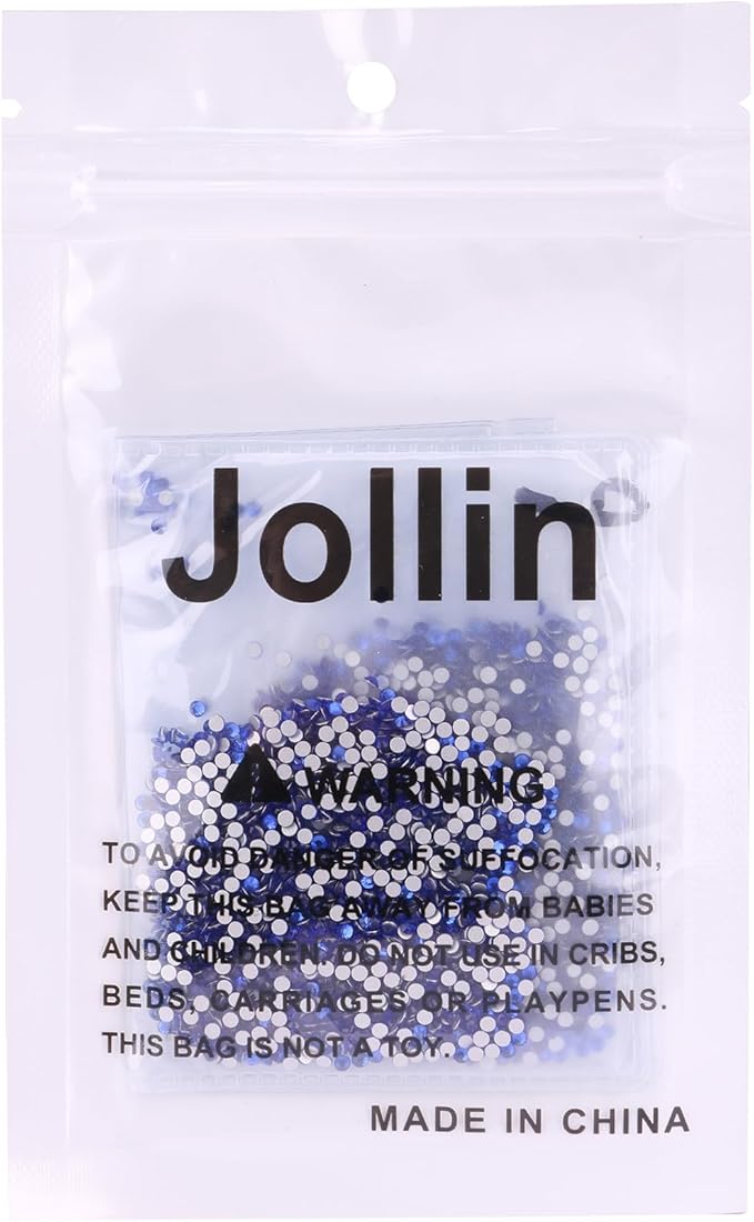 Jollin 2880pcs Flatback Rhinestones Glue Fix Crystal Glass Diamantes Gems for Crafting Nail Art Crafts Decorations Clothes Shoes 2.0 mm (ss6, Sapphire)