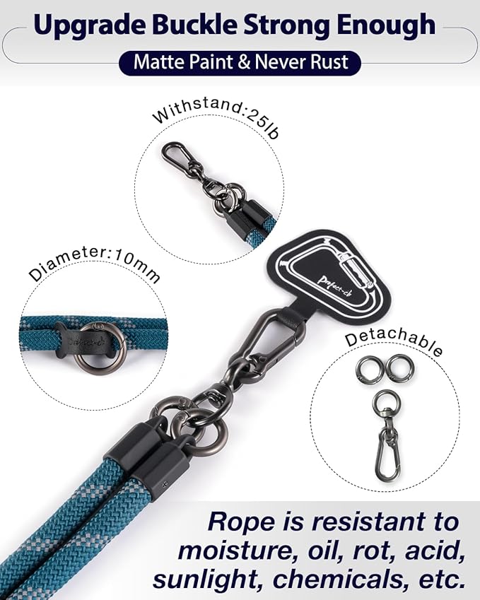 project-cb Cell Phone Lanyard ×1, Tether Tab ×2, Universal Adjustable Phone Strap, Crossbody, Neck Phone Lanyard, Rope Strap