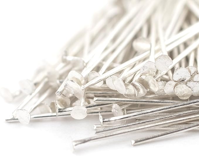 The Bead Chest Silver 21 Gauge 1 Inch Head Pins (Approx 100 Pieces)