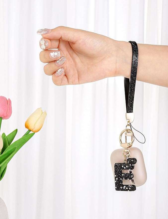 Initial Keychain for Women Girls,Bling Letter Key chain Initial with Heart,Pink Keychain Charms for Backpack Handbag
