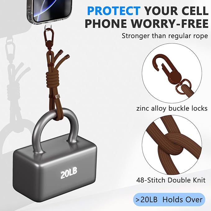 4 Pack Phone Lanyard & Wrist Strap, Cell Phone Lanyard for Around The Neck Adjustable Phone Strap for Most Smartphones